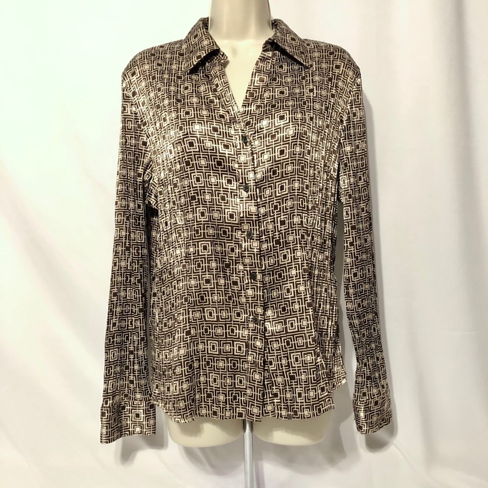 Dress Barn Women’s Geometric Long Sleeve Blouse L